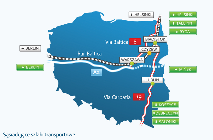 Tereny inwestycyjne, mapa, Białystok, Łomża, Warszawa